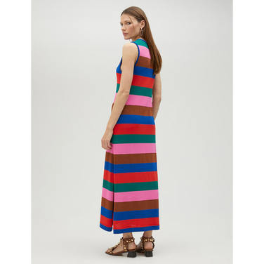 Gebreide jurk met V-hals Multi