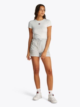 TJW Slim Badge Rib Tee Ecru