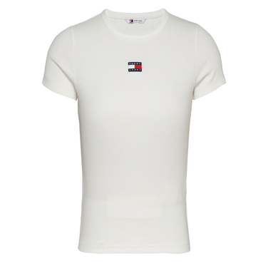 TJW Slim Badge Rib Tee Ecru
