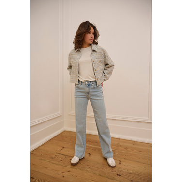 Jacket tweed fancy button Multi