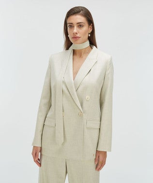 ISE straight fit blazer with strap Beige