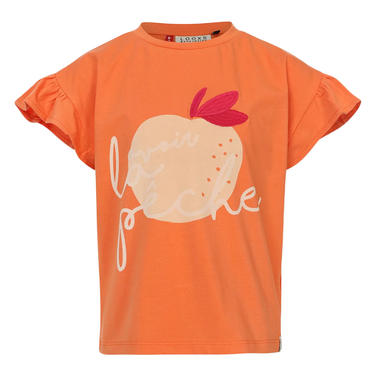 Little T-shirt Ruffled Short Sleeve Peche Oranje