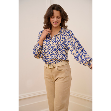 Blouse basic Utopia Graphic Blauw