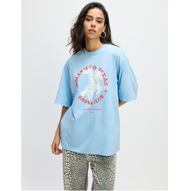 Ladies Knitted Oversized Blue T-shirt Maggy Licht Blauw