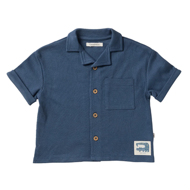Stagger Loose Shirt Buttons Blauw