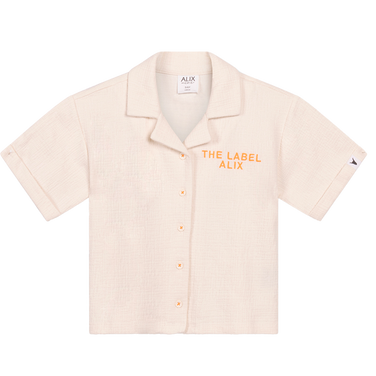 kids knitted shortsleeve blouse Beige