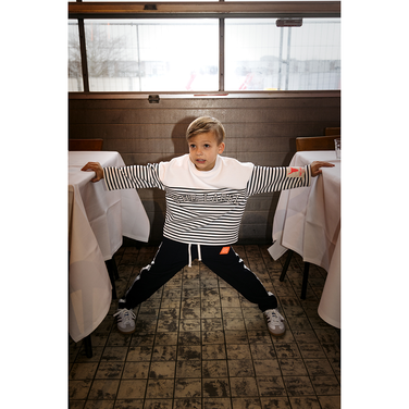 kids knitted striped The label sweater Wit 1