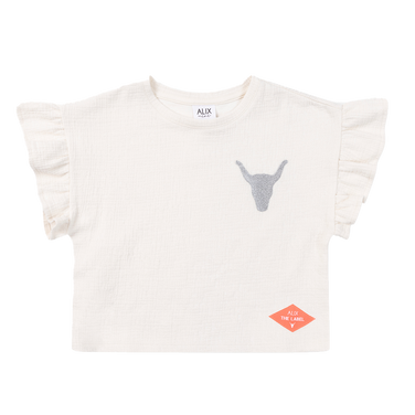 kids knitted ruffle t-shirt Off White