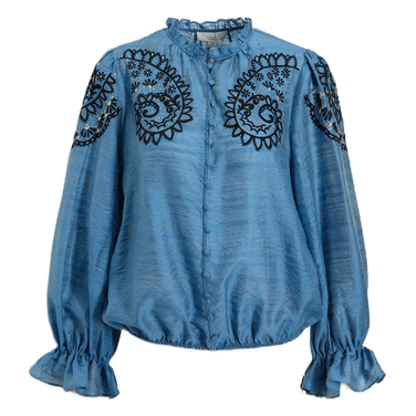 Maria Lyocel Embroidery Blauw