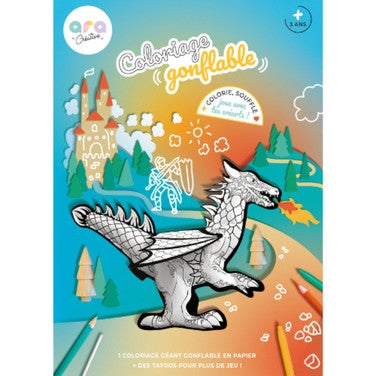 Opblaasbare Kleurplaat Draak XL Multi