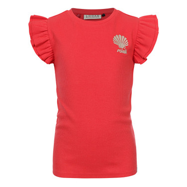 Litte Rib T-shirt Short Sleeves Soleil Rood