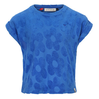 Little Flower Jaquard Terry Top Donker Blauw