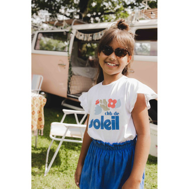 Little T-shirt Ruffled Short Sleeves Soleil Wit 1