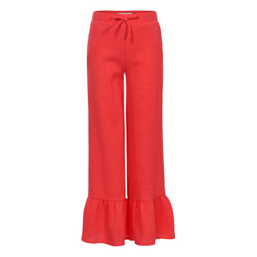Little Wideleg Pants With Ruffle Soleil Rood