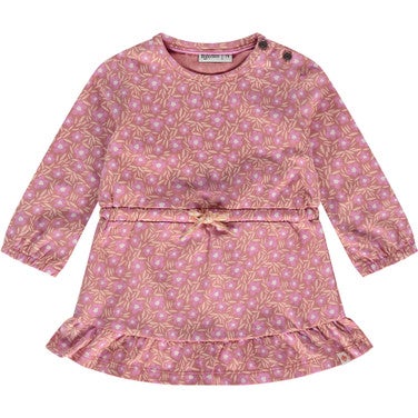 baby girls dress long sleeve flower girl aop Roze