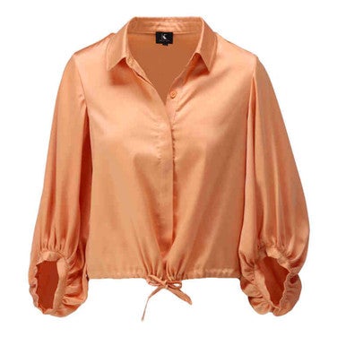 Blouse In Satijn Look A674 Oranje