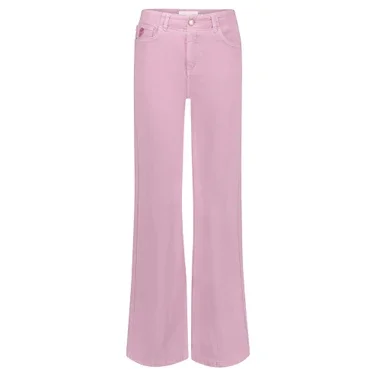 Hayley Wide Leg Cropped Jeans Licht Roze KL