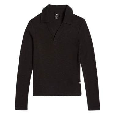 Polo slim l\s wmn Zwart 1