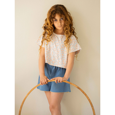 Girls Relaxed Shorts Musseline Blauw