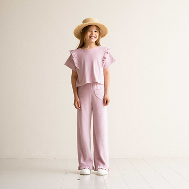 Classic Pants Ruffled Rose Paars
