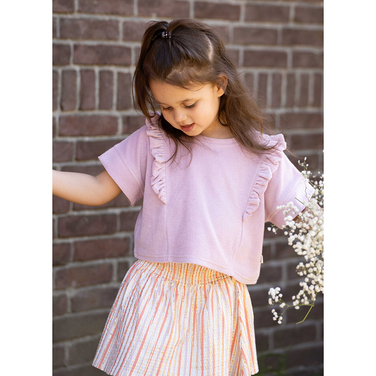 Smocked Skirt Striped Gold Multi