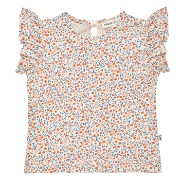 Ruffled Tee Floral AOP Peach Multi