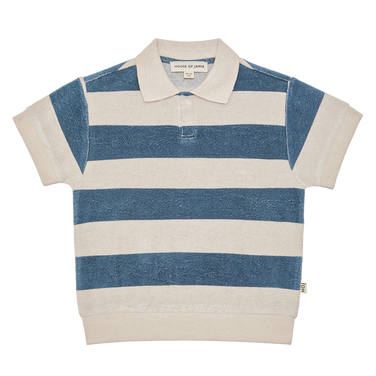 Relaxed Polo Big Stripes Blauw
