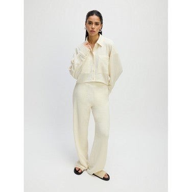 Ladies Knitted Cropped Blouse Lyloe Ecru