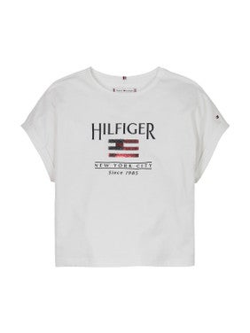 HILFIGER SEQUINS FLAG TEE Wit 1