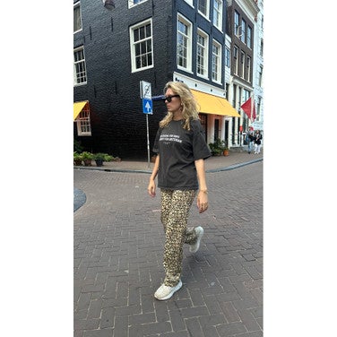 Kim luipaard print pants Bruin 1