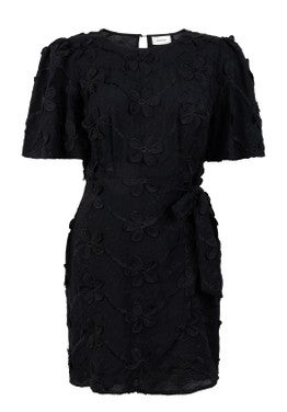 CELINA EMBROIDERY VIS 671 Dress Zwart 1