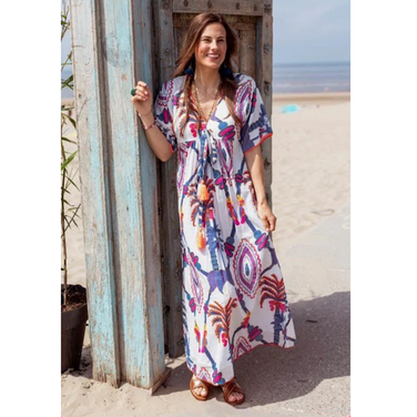 Dress Blue Bird Long Roze