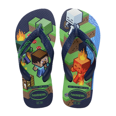 Havaianas Kids Minecraft Steve Blauw
