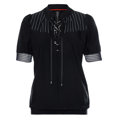 Top Short Sleeve Lacing Zwart 1