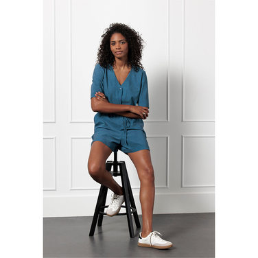 Harperly denim playsuit Blauw