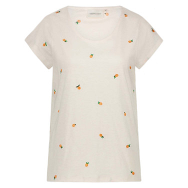 Phil Round V Orange T-Shirt Off White