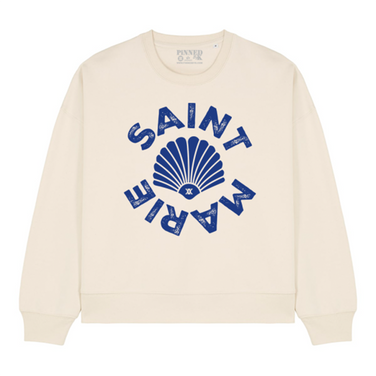 Boxy Sweater Shell Blue Off White