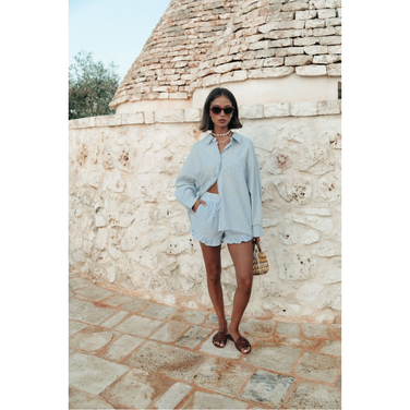 Sensa Striped Ruffle Short Groen KL