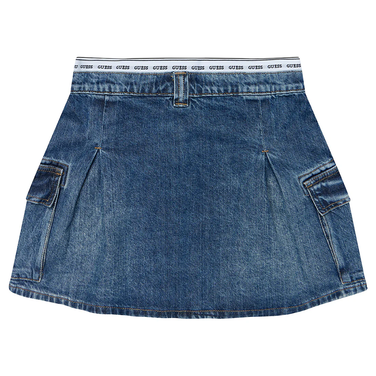 RIGID DENIM SKIRT CARGO Blauw