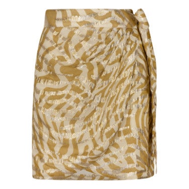 CAMEO WRAP MINI SKIRT Goud