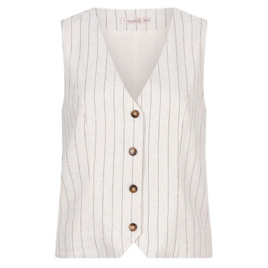 Gilet linen striped Zand