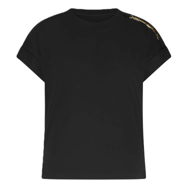 Epaulette T-Shirt Zwart 1