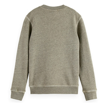 Denim washed artwork sweatshirt crewneck Grijs