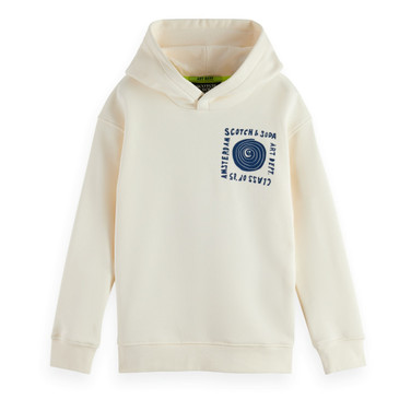 Relaxed-fit artwork hoodie backprint Off White