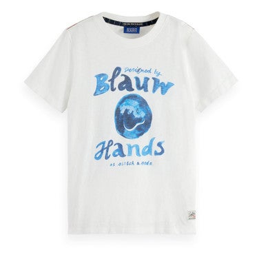 Regular-fit washed artwork t-shirt Globe Off White