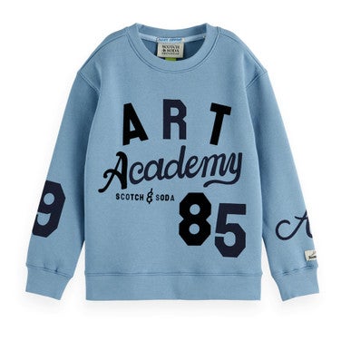 Loose-fit placed artwork sweatshirt Licht Blauw