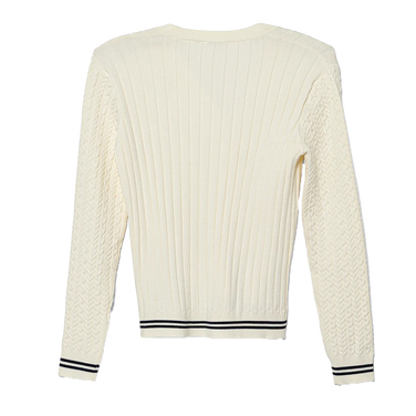 LS CARDIGAN KNIT COLLEGE STYLE Off White