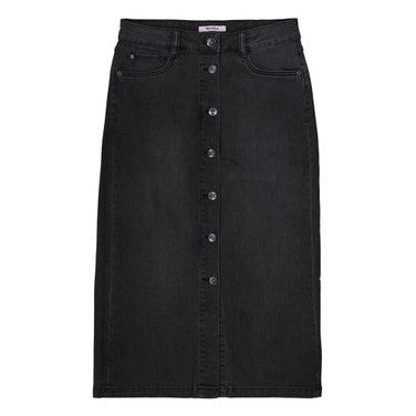 G50325 Ladies Midi Denim Skirt Zwart 1