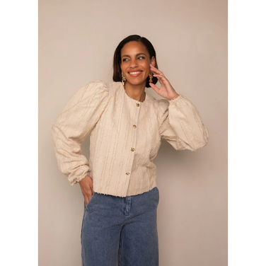 Lida Hairy Stripes Jacket Zand