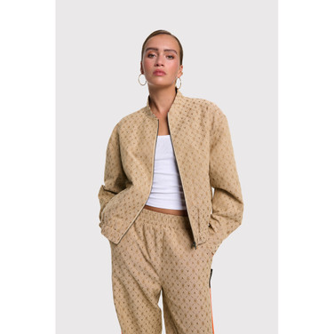 Ladies Woven Logo Jacket Camel